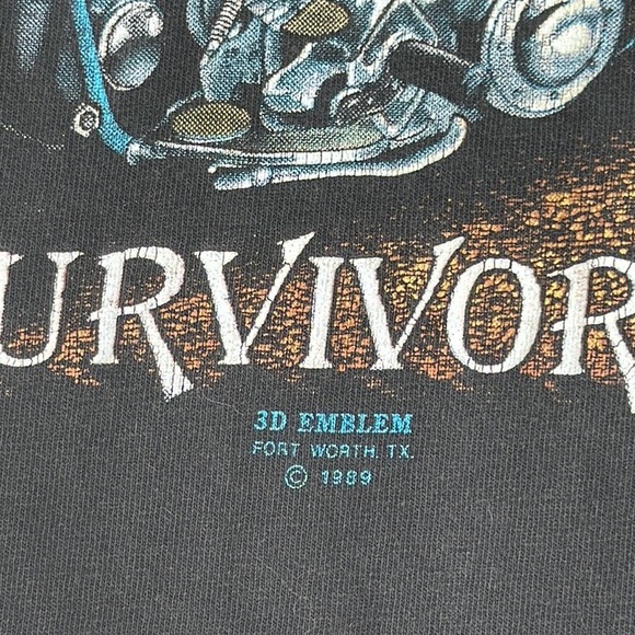 Vtg 1989 3D Emblem Harley Davidson Survivors Wolf LS t-shirt XL single stitch - Picture 3 of 13